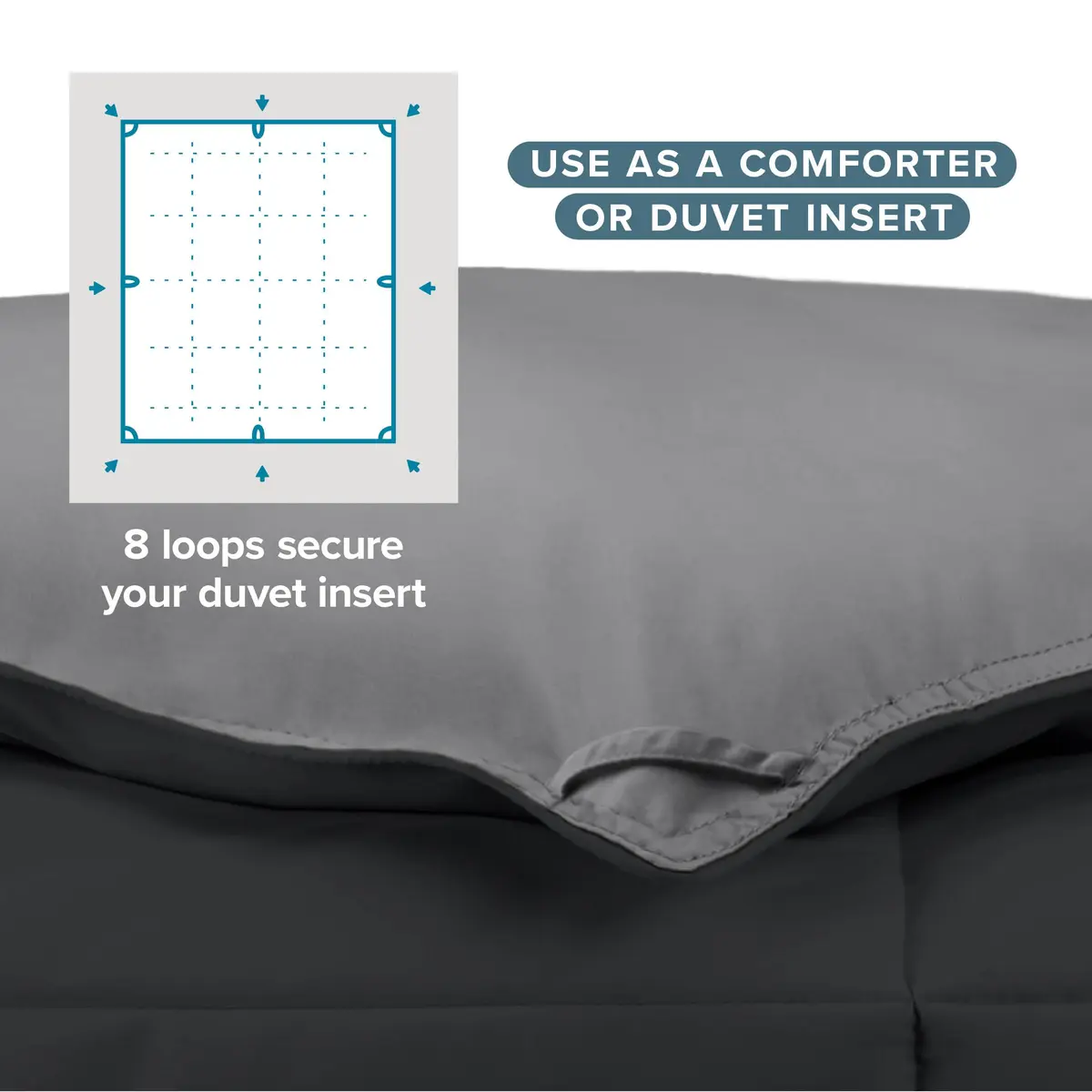 Bare Home Reversible Comforter Full | Ultra-Soft Microfiber, All-Season, Reversible Colors - view 6