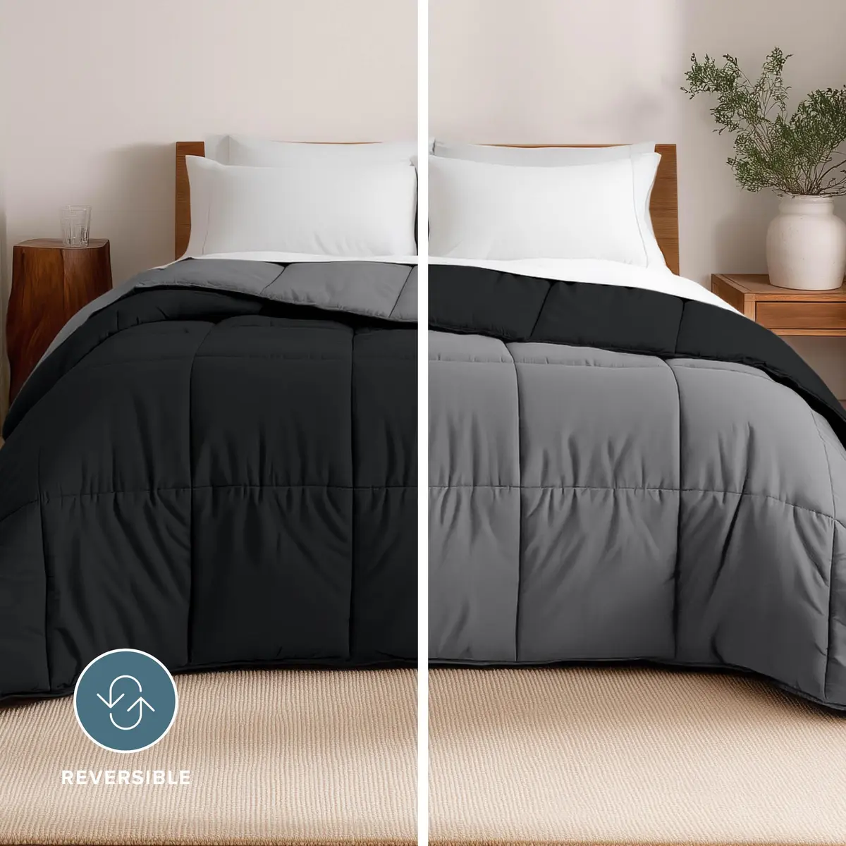 Bare Home Reversible Comforter Full | Ultra-Soft Microfiber, All-Season, Reversible Colors - view 2