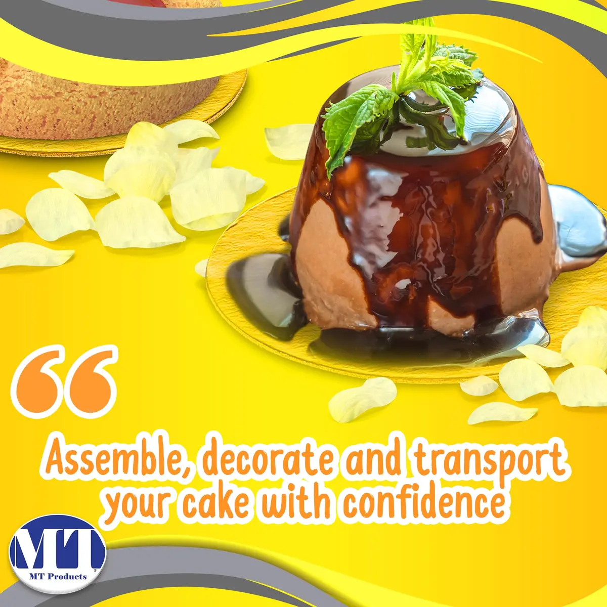 MT Products 4 inch Round Gold Cake/Pastry Dessert Board with Tab | Elegant Gold Finish for Cakes (70-120 chars) - view 5
