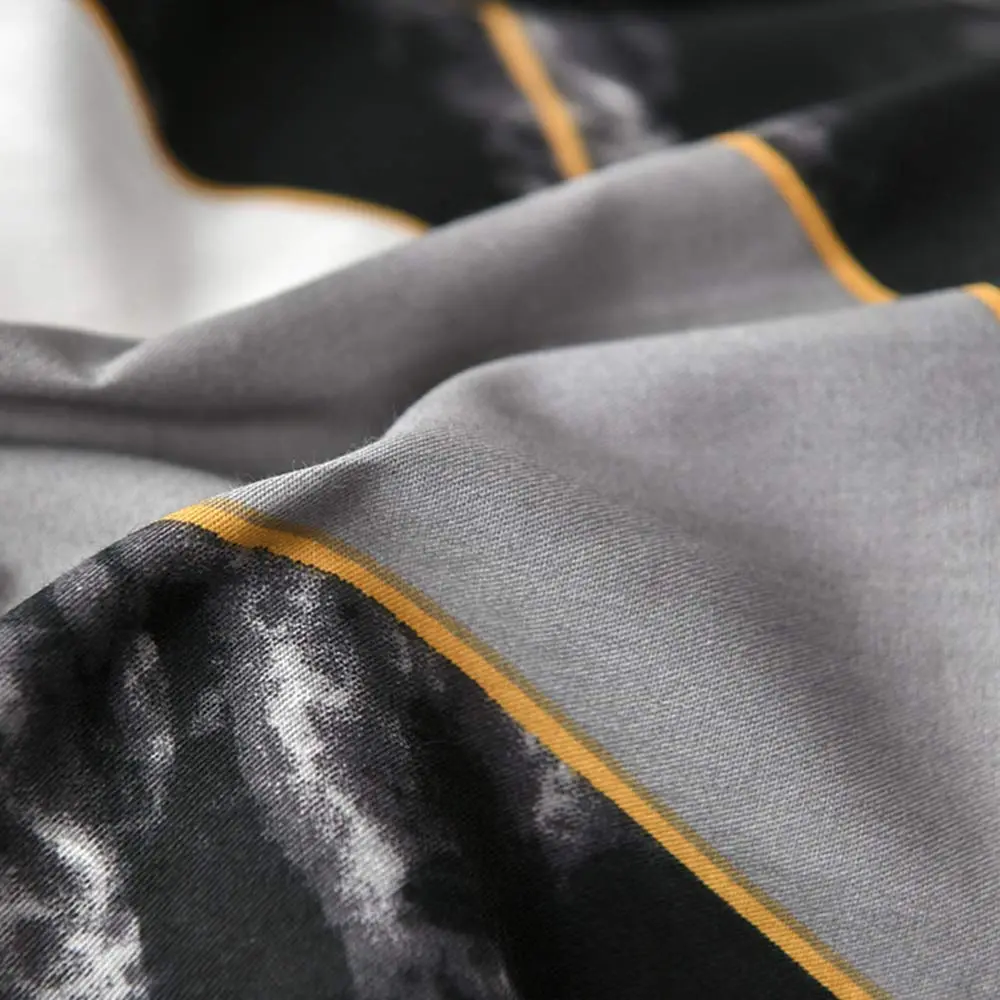 Cottonight Queen Comforter Set Geometric Black Marble Microfiber Bedding 90x90 inches | Modern Lightweight Comforter for Women Men - view 7