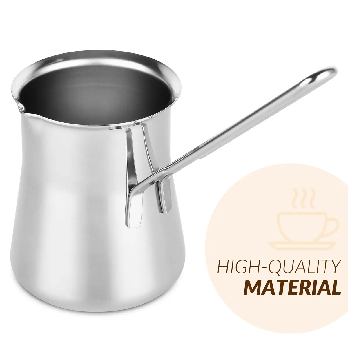 Caizen Coffee Turkish Coffee Pot 15oz | Durable Stainless Steel Briki for Gas & Electric Stoves - view 8