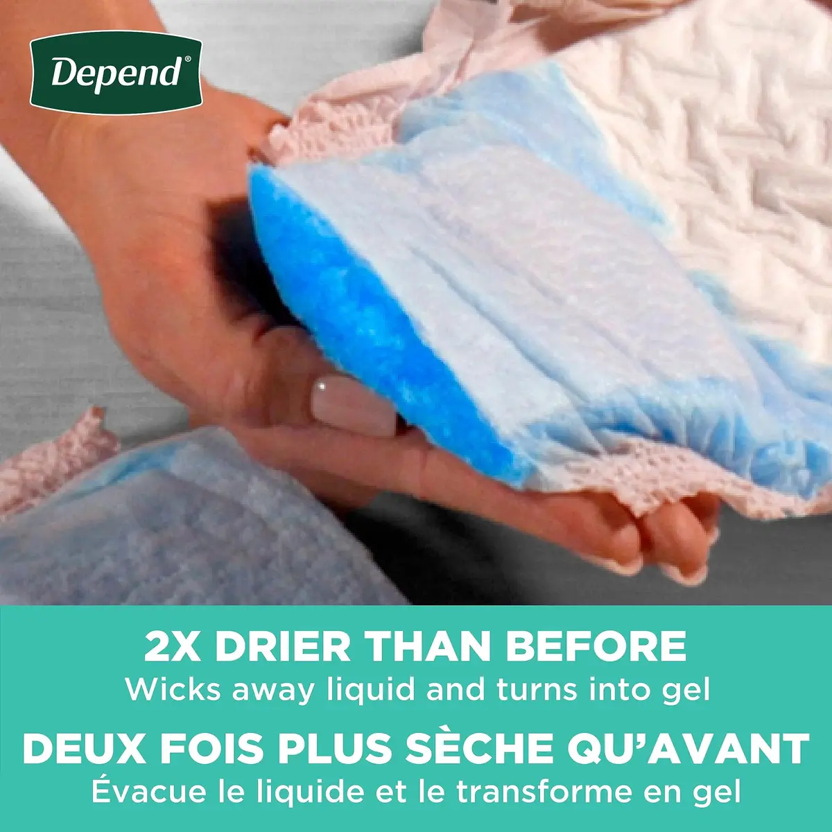 Depend FIT-Flex Incontinence Underwear for Women, Maximum Absorbency, Small, Blush, 44 Count | USA Imported - view 4