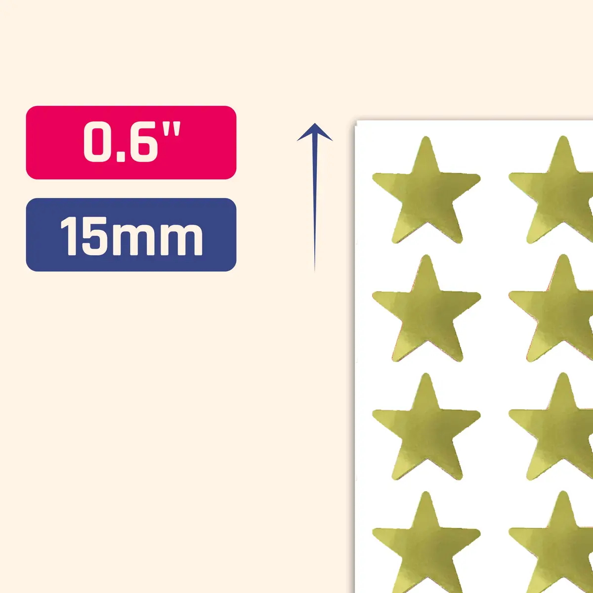 TownStix Gold Foil Star Metallic Stickers 1000 Pack | Classic Star Pattern - view 2
