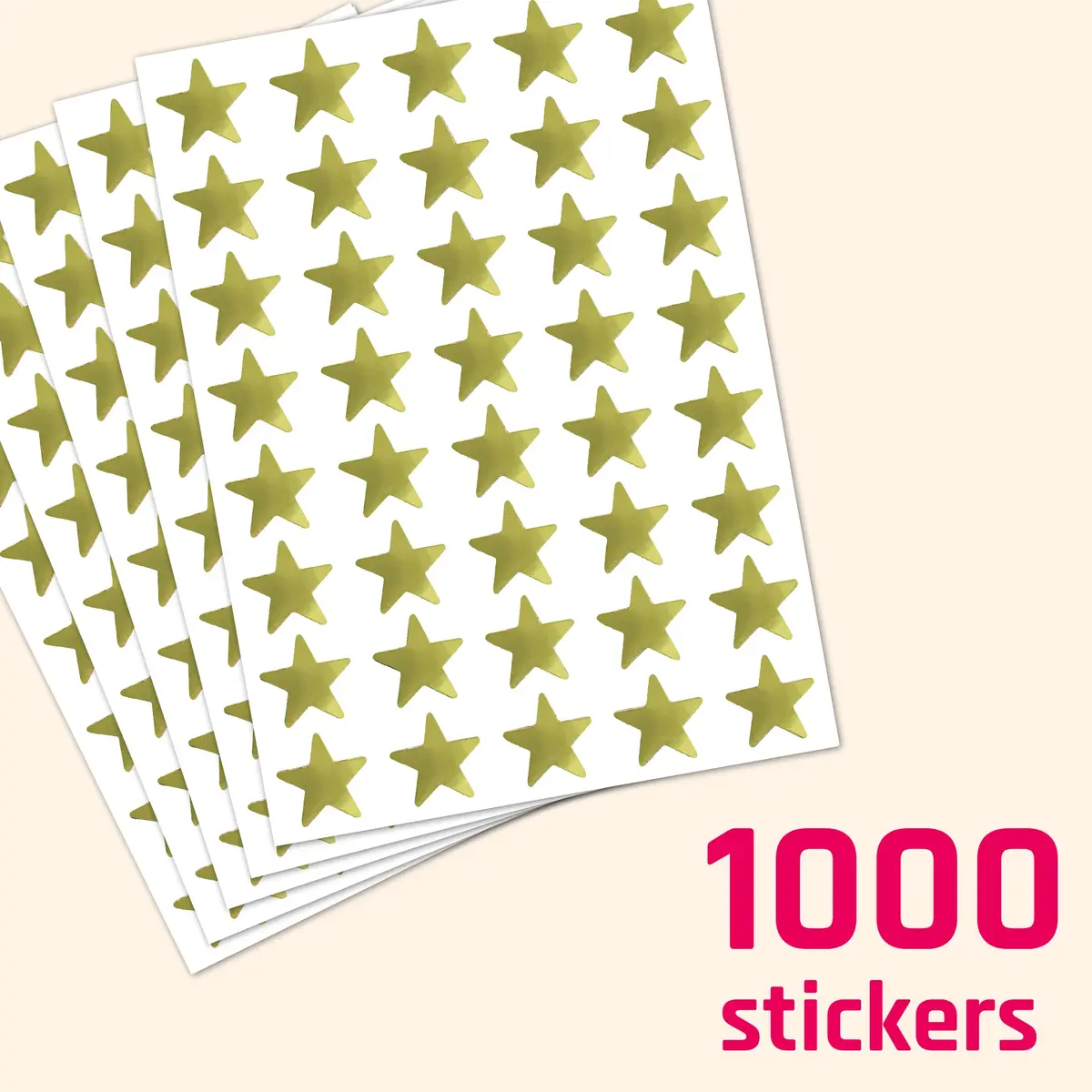 TownStix Gold Foil Star Metallic Stickers 1000 Pack | Classic Star Pattern - view 4