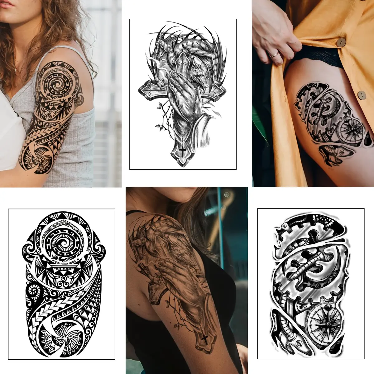 Yazhiji 36 Sheets Temporary Tattoos Stickers | Waterproof & Realistic Body Art for Adults & Kids - view 5