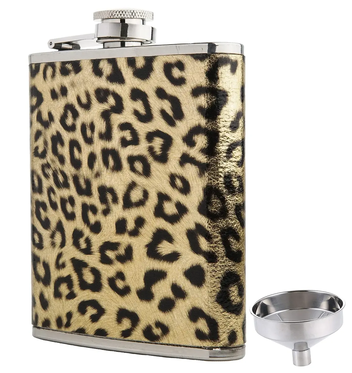 Eohak Leopard Print Flask 210ml (7oz) | Fun & Leakproof Stainless Steel for Parties - main product image