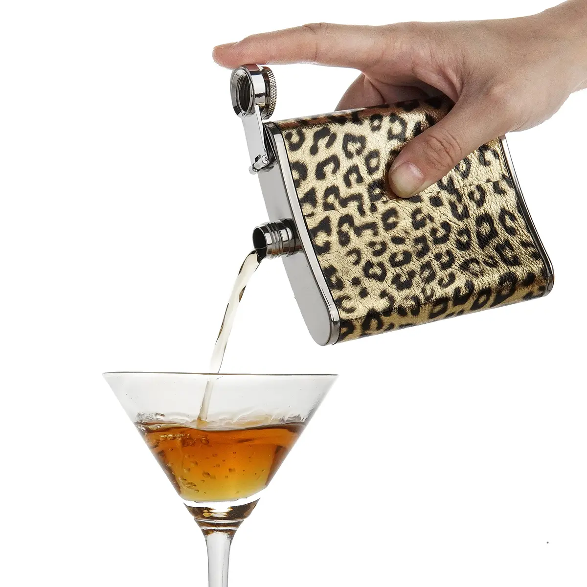 Eohak Leopard Print Flask 210ml (7oz) | Fun & Leakproof Stainless Steel for Parties - view 3