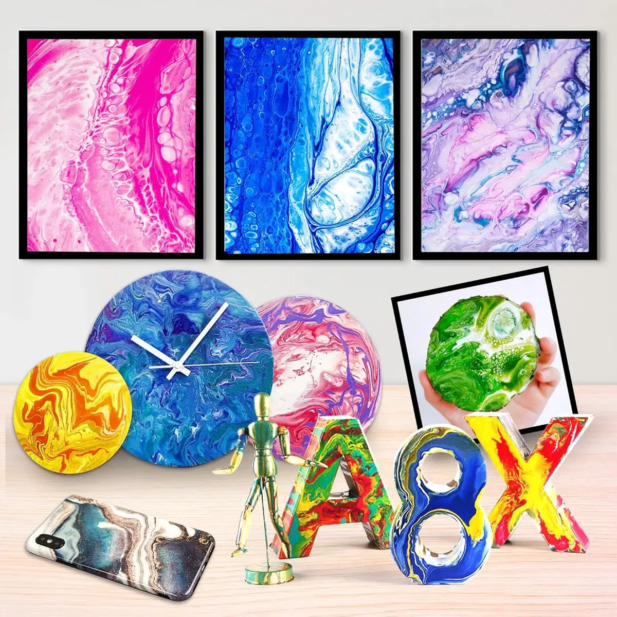 Shuttle Art Acrylic Pouring Paint, Set of 36 Bottles (2 oz/60ml) Pre-Mixed High-Flow Supplies with Canvas & Tools - view 8