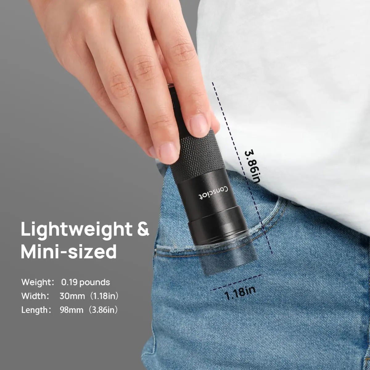 Consciot 12 LED UV Blacklight Flashlight 395nm | Pet Urine Detector for Dry Stains & Scorpions - view 5