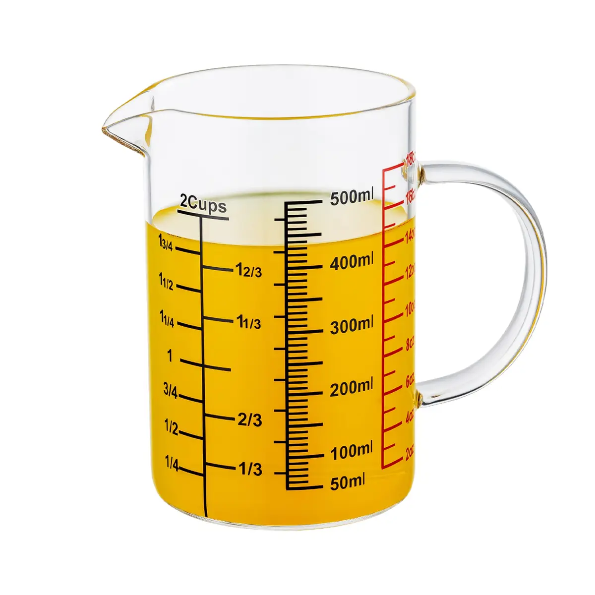 Ackers BORO3.3 Glass Measuring Cup 500ml | Insulated Handle & V-Shaped Spout - main product image