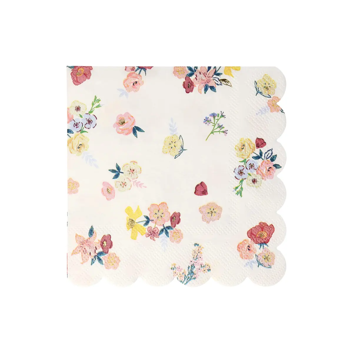 Meri Meri Garden Floral Napkins 16 Pack | Thick 3-Ply Paper, Floral Design, Scalloped Edge, Disposable, Large 6.5x6.5 inches - view 5