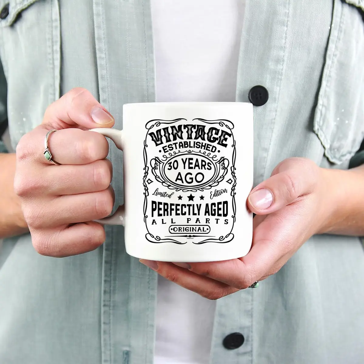 Veracco Vintage Established 1995 30th Birthday Ceramic Coffee Mug 325ml (11 Fl Oz) | Funny Gift for Him Her - view 7