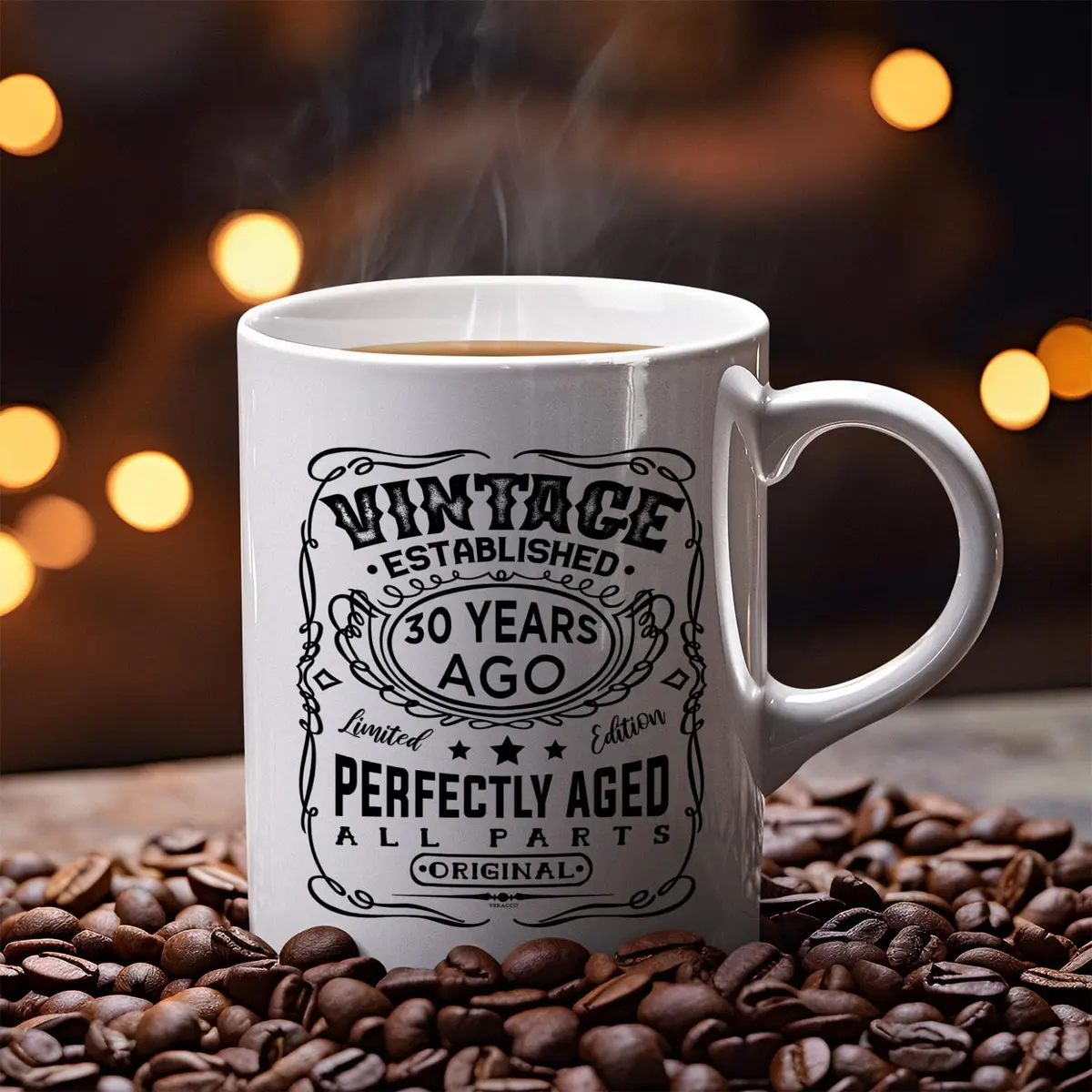 Veracco Vintage Established 1995 30th Birthday Ceramic Coffee Mug 325ml (11 Fl Oz) | Funny Gift for Him Her - view 8