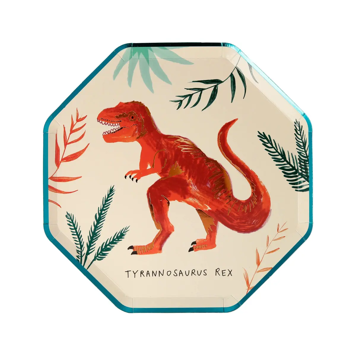 Meri Meri Dinosaur Kingdom Party Plates, Pack of 8, 8.25" | Dinosaur-themed disposable plates for kids' birthday parties - view 5