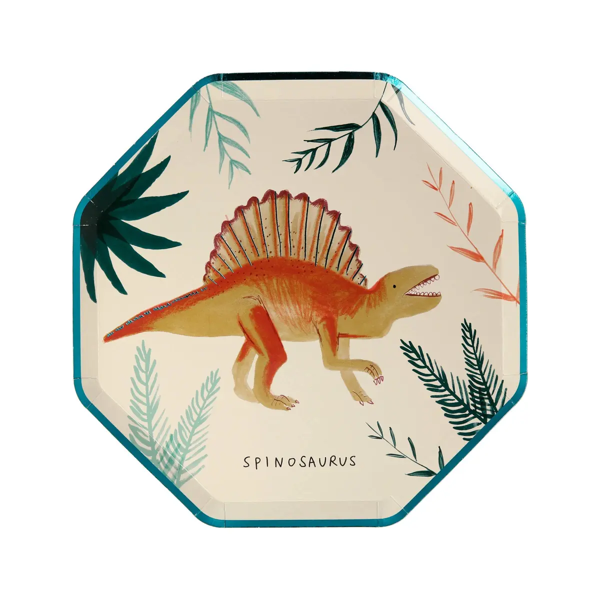 Meri Meri Dinosaur Kingdom Party Plates, Pack of 8, 8.25" | Dinosaur-themed disposable plates for kids' birthday parties - view 7