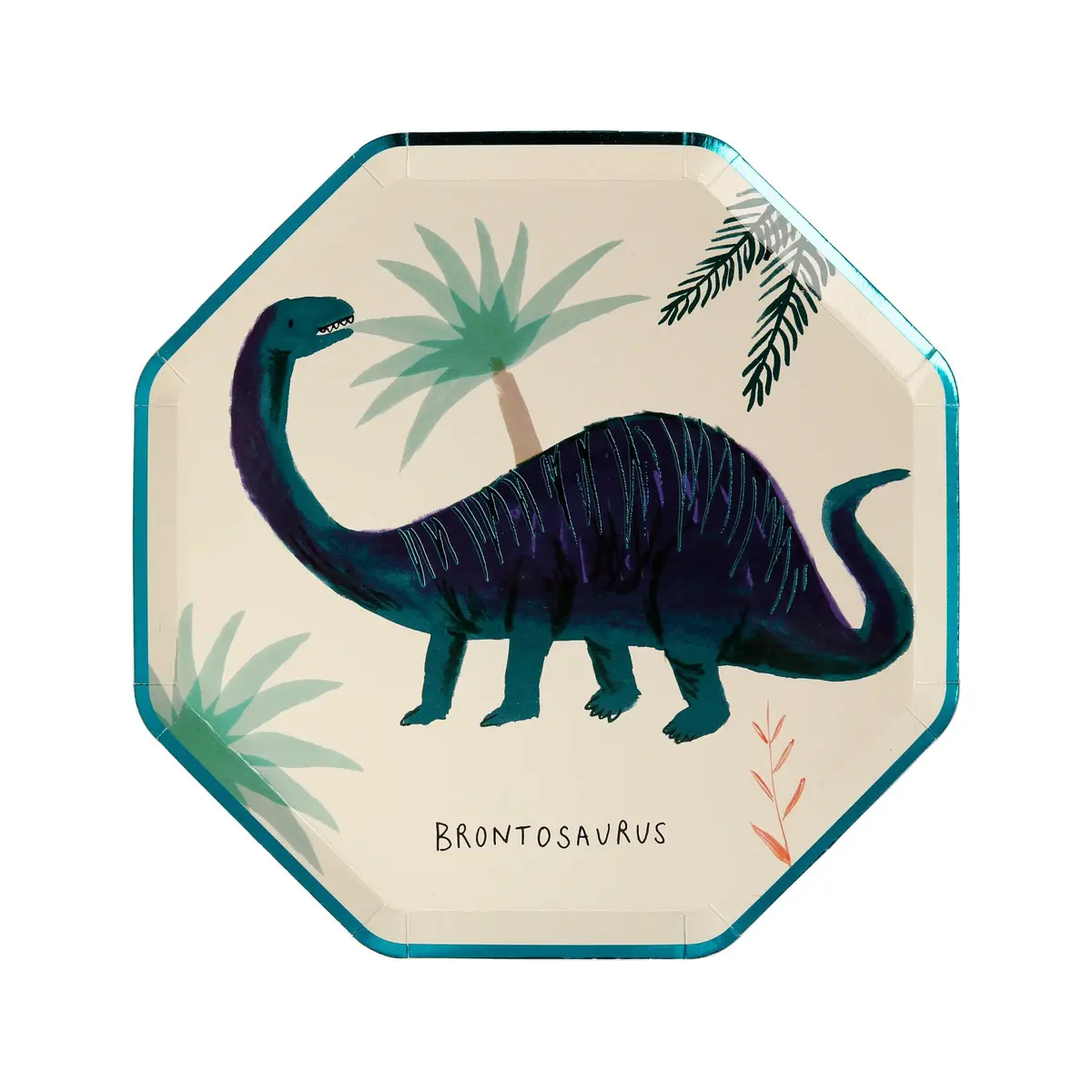 Meri Meri Dinosaur Kingdom Party Plates, Pack of 8, 8.25" | Dinosaur-themed disposable plates for kids' birthday parties - view 3