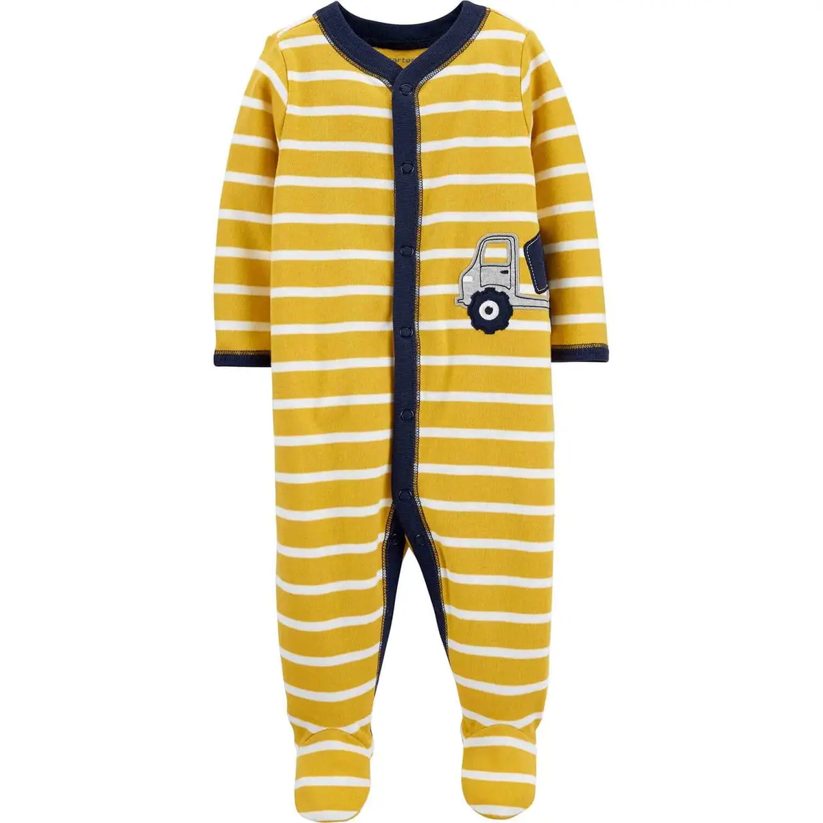 Carter's Newborn Boys' Interlock Pajamas 115g219 | Yellow/Navy Classic Cotton - main product image