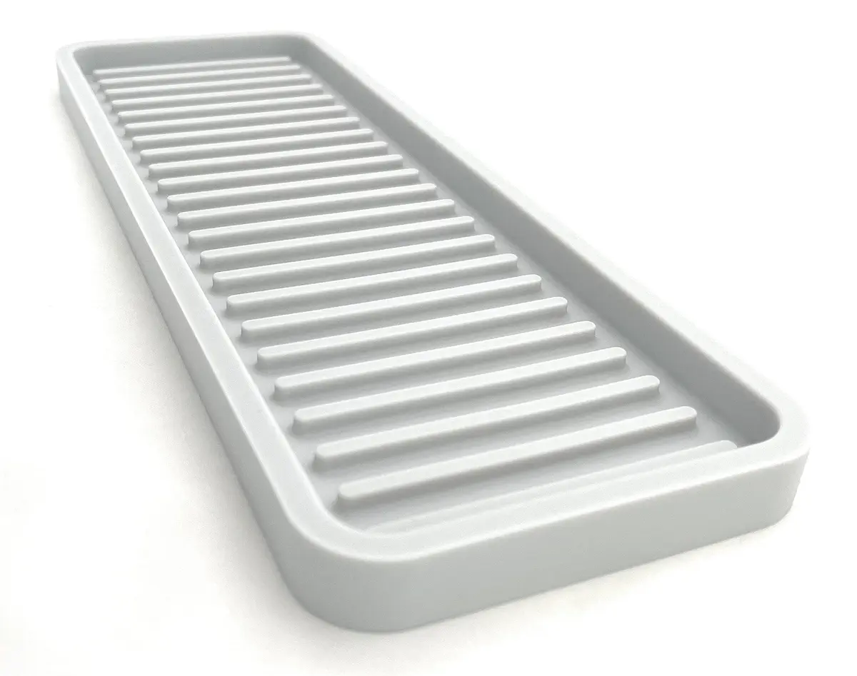 Happitasa Silicone Sink and Surface Organizer Tray, 12"x4" | Heat Safe, Dishwasher Safe, Bathroom & Kitchen - main product image
