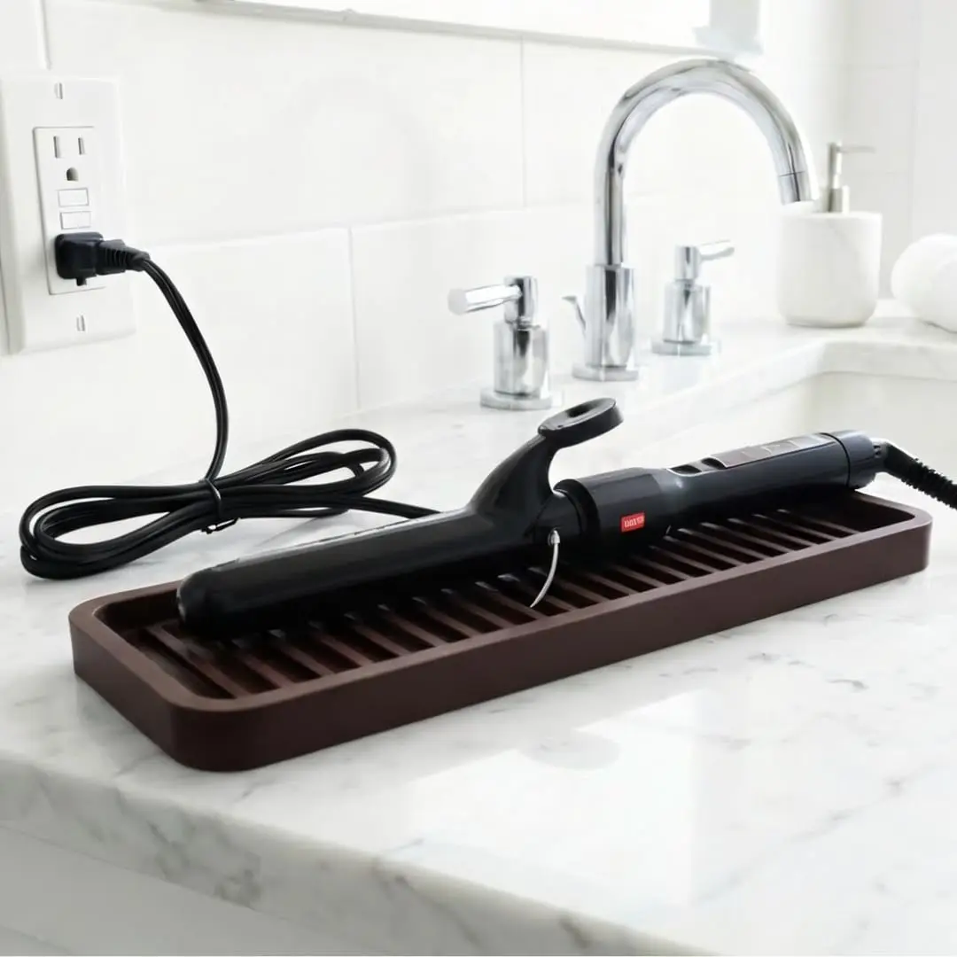 Happitasa Silicone Sink and Surface Organizer Tray, 12"x4" | Heat Safe, Dishwasher Safe, Bathroom & Kitchen - view 6
