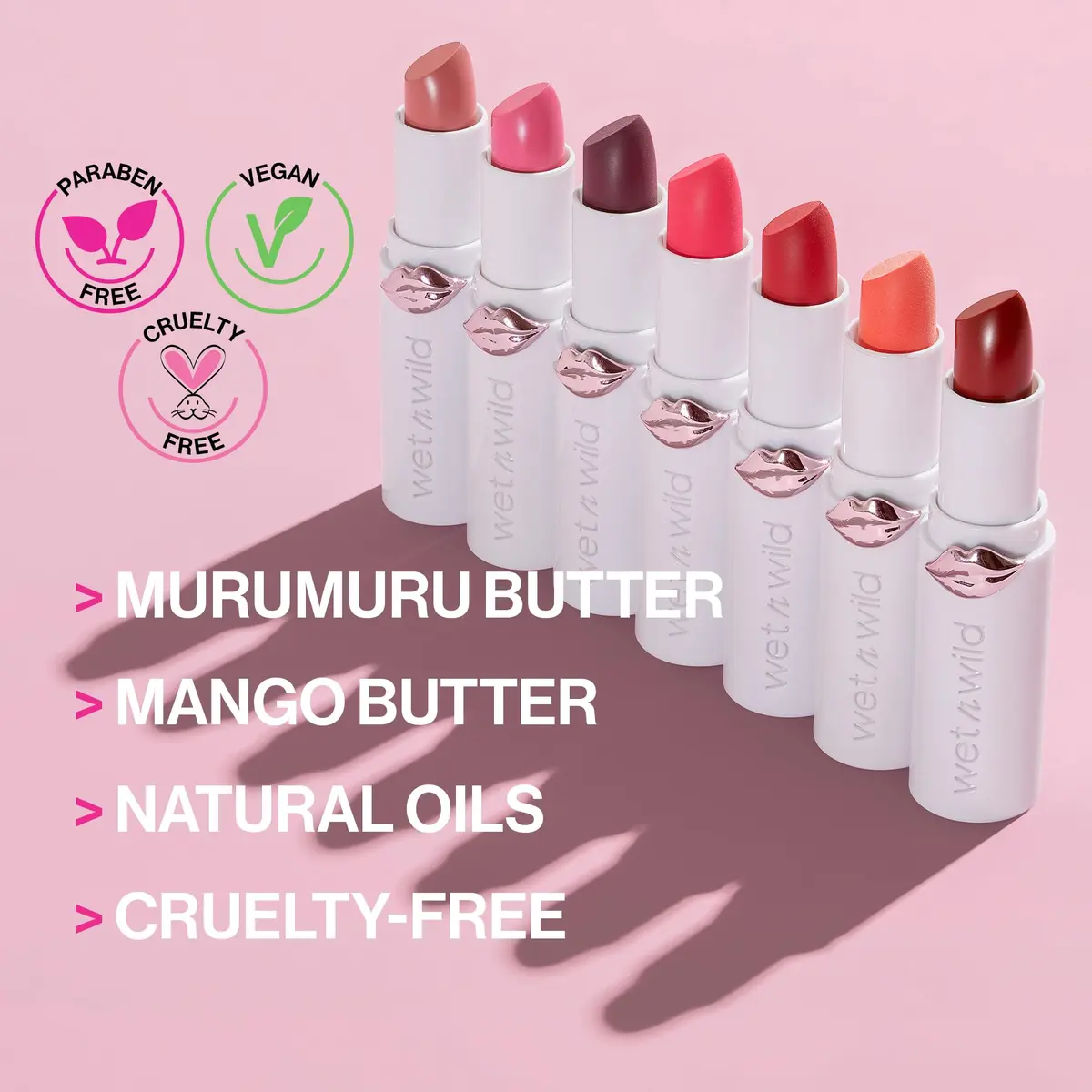 wet n wild Mega Last High-Shine Lipstick Lip Color, Rosé And Slay | Nourishing Creamy Color - view 7