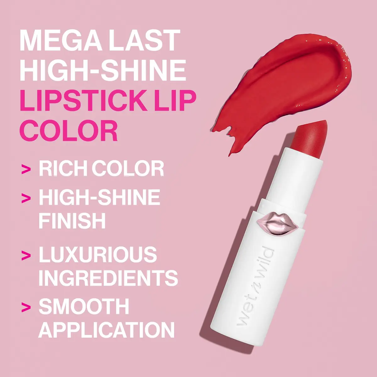 wet n wild Mega Last High-Shine Lipstick Lip Color, Rosé And Slay | Nourishing Creamy Color - view 3