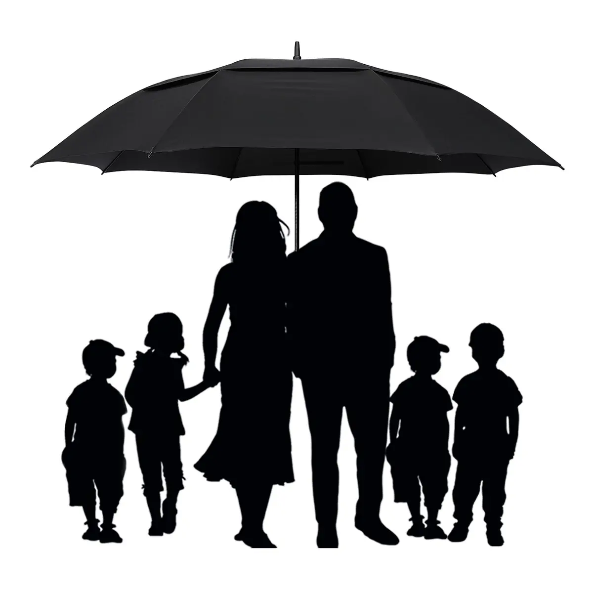 G4Free 72 Inch Oversize Golf Umbrella Auto Open Double Canopy Windproof Black - view 2