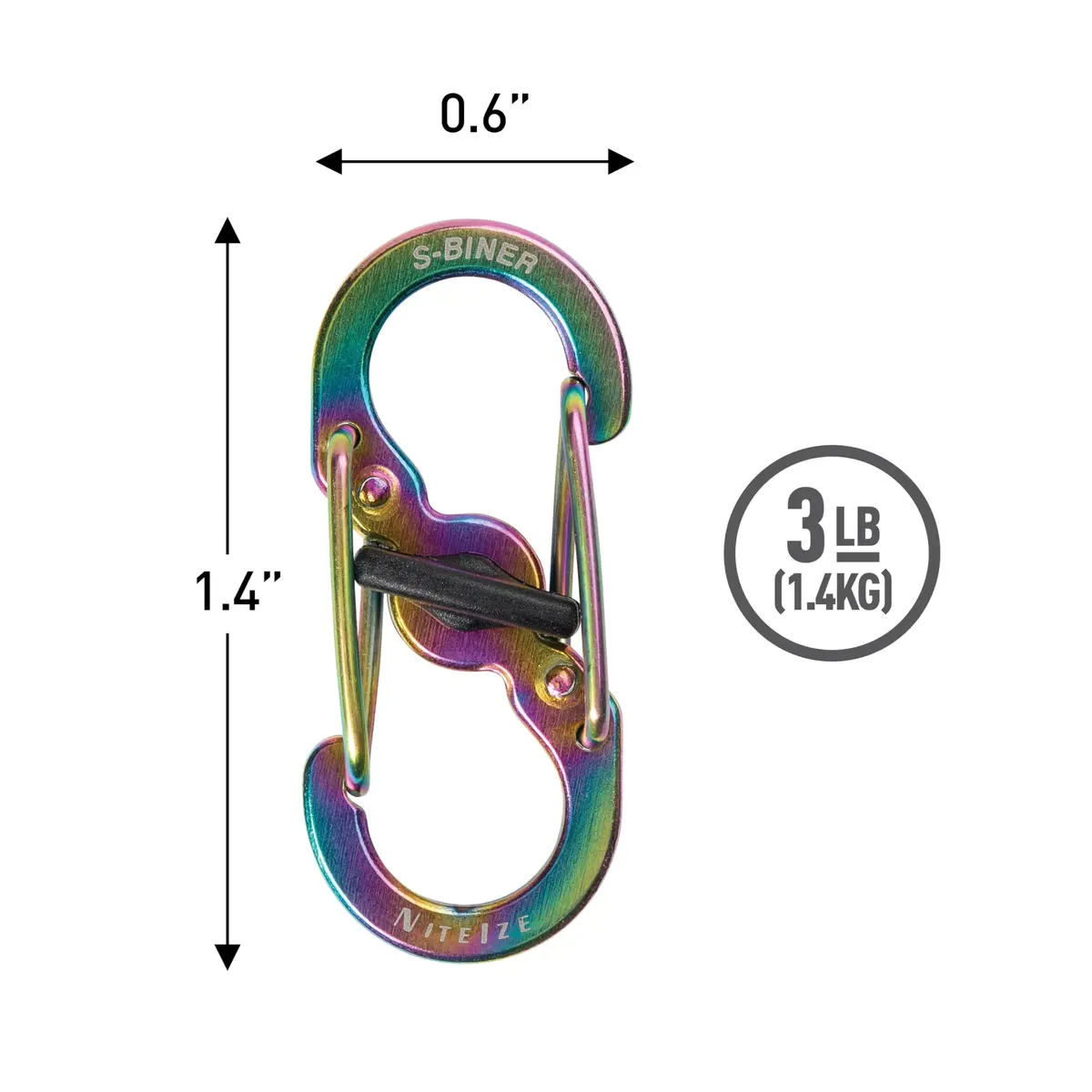Nite Ize S-Biner MicroLock Locking Keychain Carabiner, Spectrum | Twist Lock Stainless Steel Key Clip - view 5