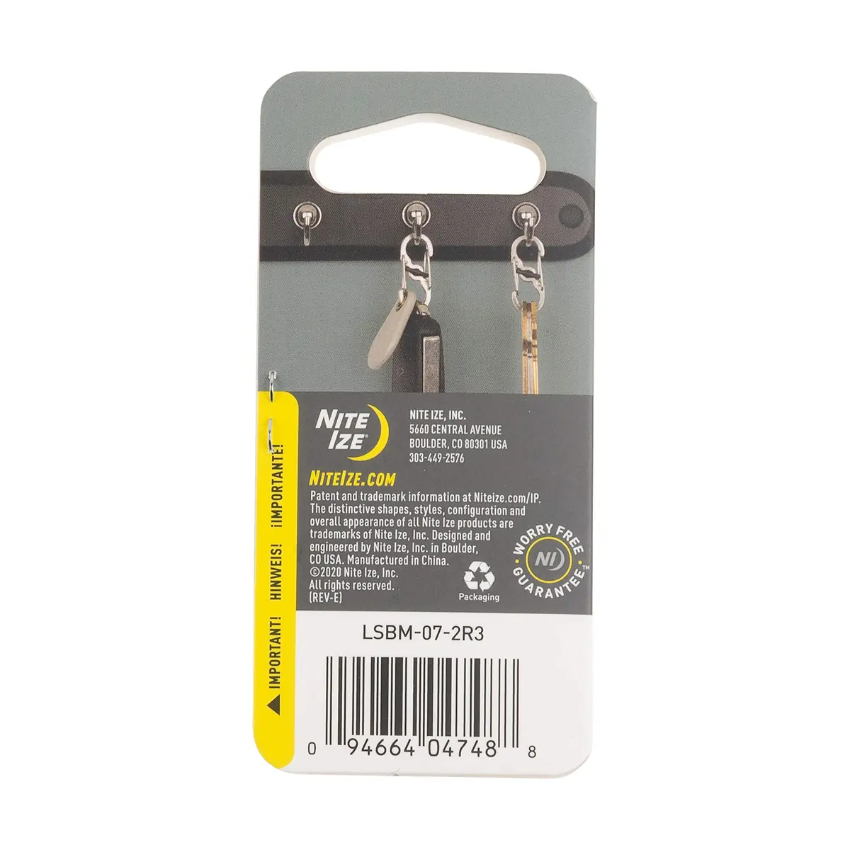 Nite Ize S-Biner MicroLock Locking Keychain Carabiner, Spectrum | Twist Lock Stainless Steel Key Clip - view 6