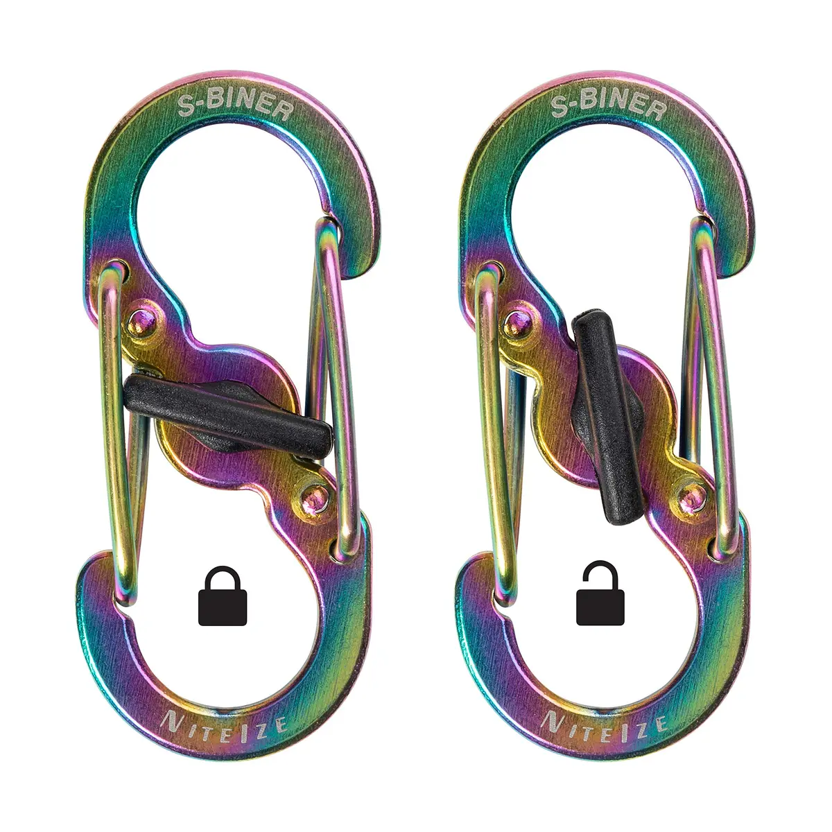 Nite Ize S-Biner MicroLock Locking Keychain Carabiner, Spectrum | Twist Lock Stainless Steel Key Clip - view 2