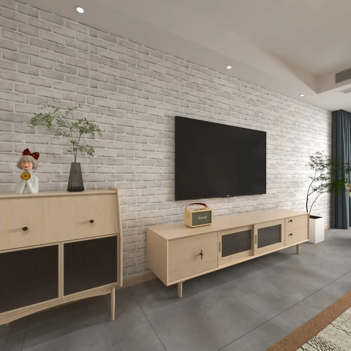 Cohoo Home White Brick Wallpaper Peel and Stick 45cm x 305cm | Realistic Faux Brick Look for Walls - view 10