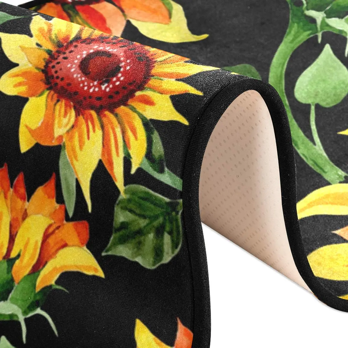 Senya Sunflower Floral Kitchen Rugs 72" x 24" | Non-Slip Water Absorbent Floor Mat - view 7