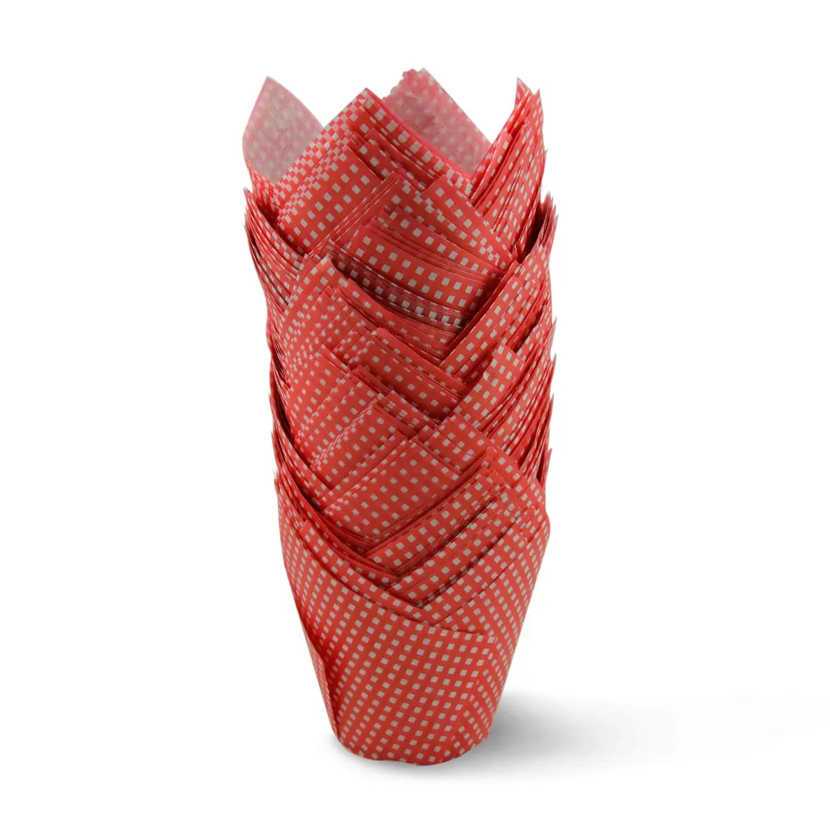 SimpleGood Red Check Medium Size Tulip Baking Cups Cupcake Liners 100 | Professional Muffin Liners for Baking - view 2