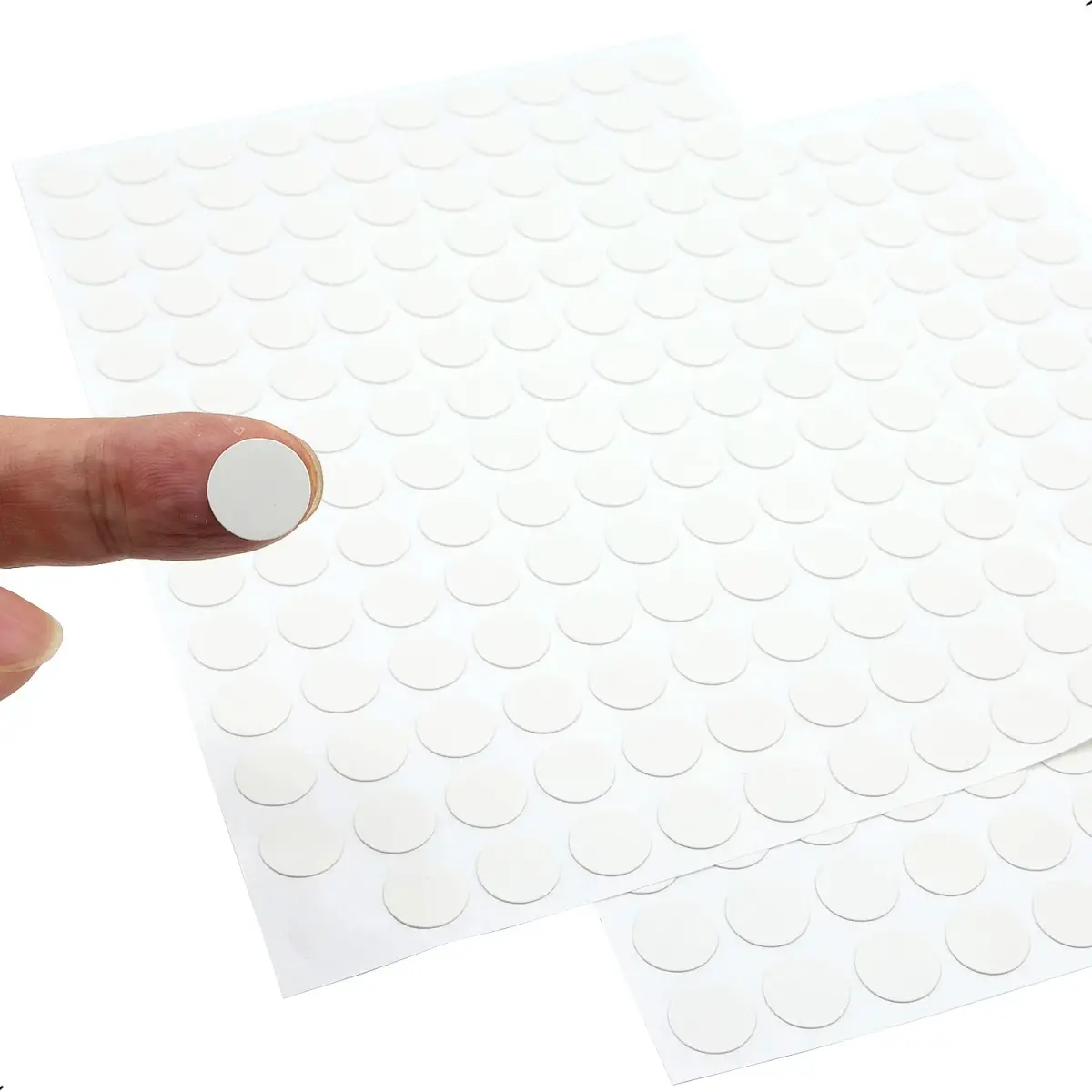 ZXUEZHENG White Self-Adhesive Screw Hole Stickers 12mm (0.47") | 280-Piece Pack for Furniture & Cabinets - view 4