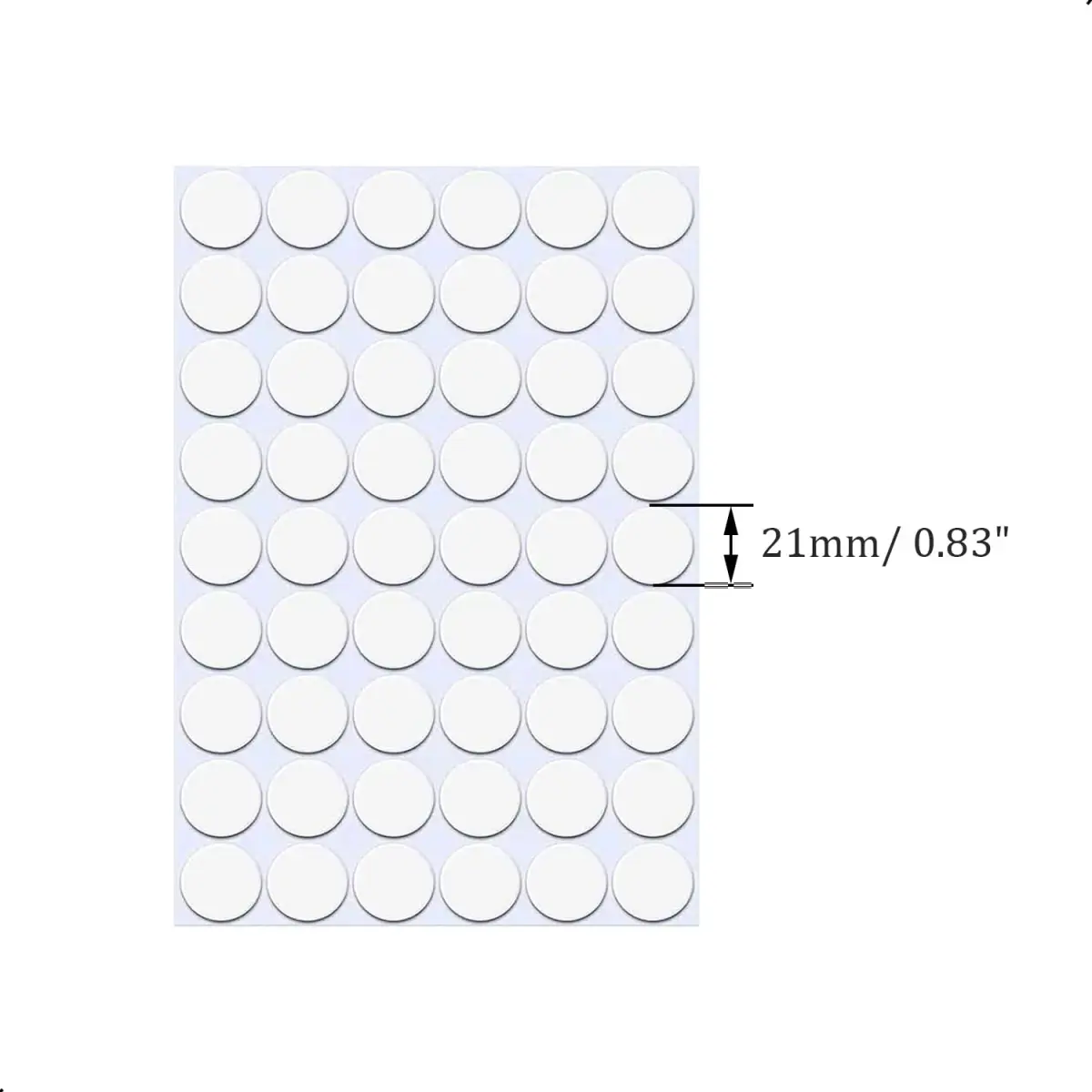 ZXUEZHENG Self-Adhesive Screw Hole Stickers White 21mm (0.83") | Covers Furniture Screw Holes - view 2