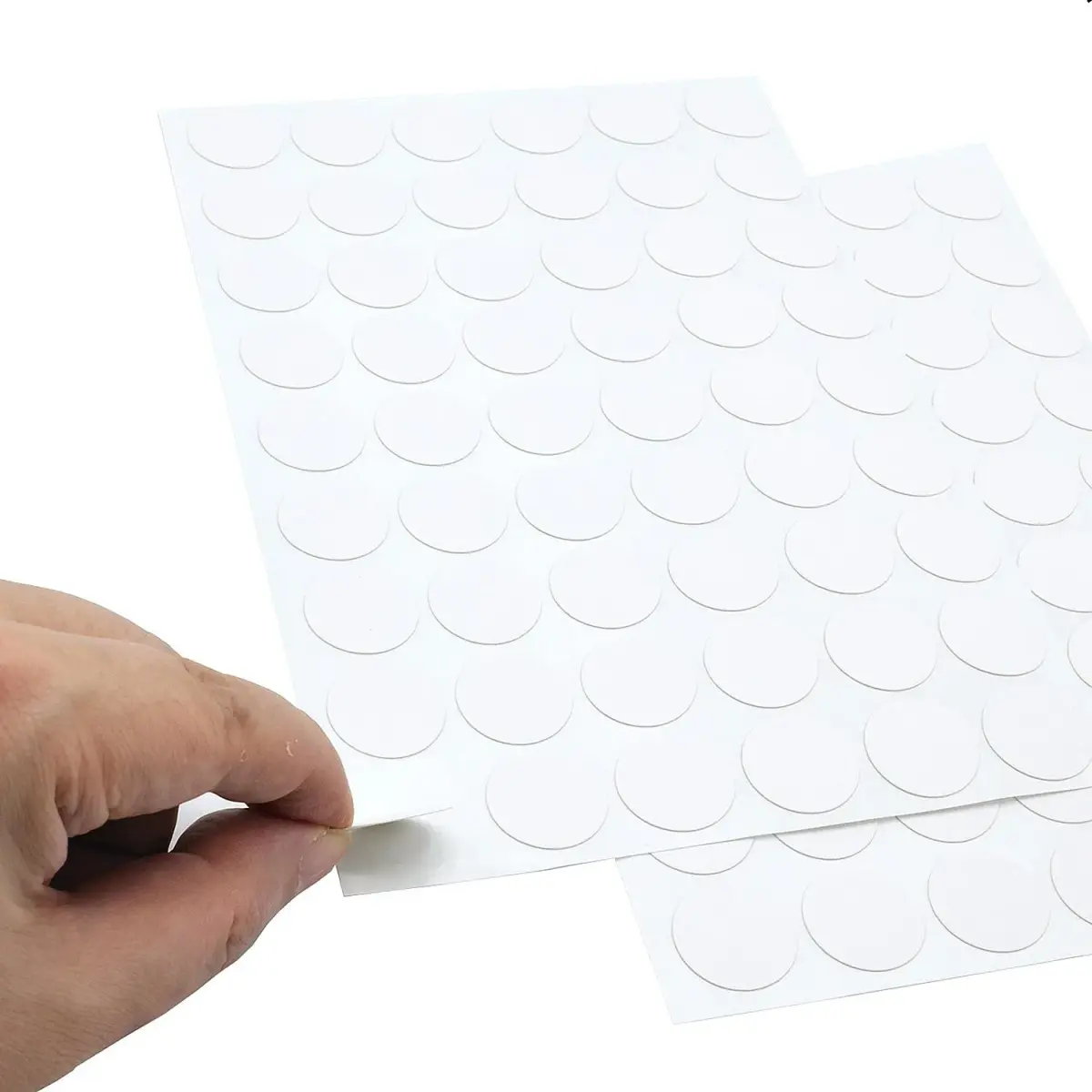 ZXUEZHENG Self-Adhesive Screw Hole Stickers White 21mm (0.83") | Covers Furniture Screw Holes - view 3