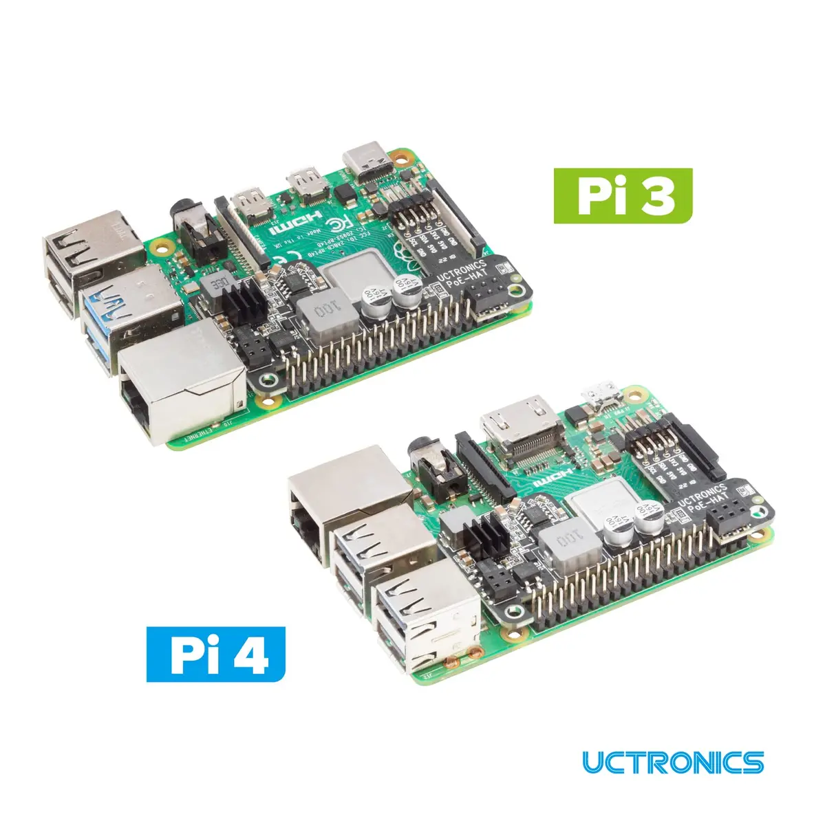 UCTRONICS PoE HAT for Raspberry Pi 4B/3B+ | Power Over Ethernet Support 802.3af - view 6