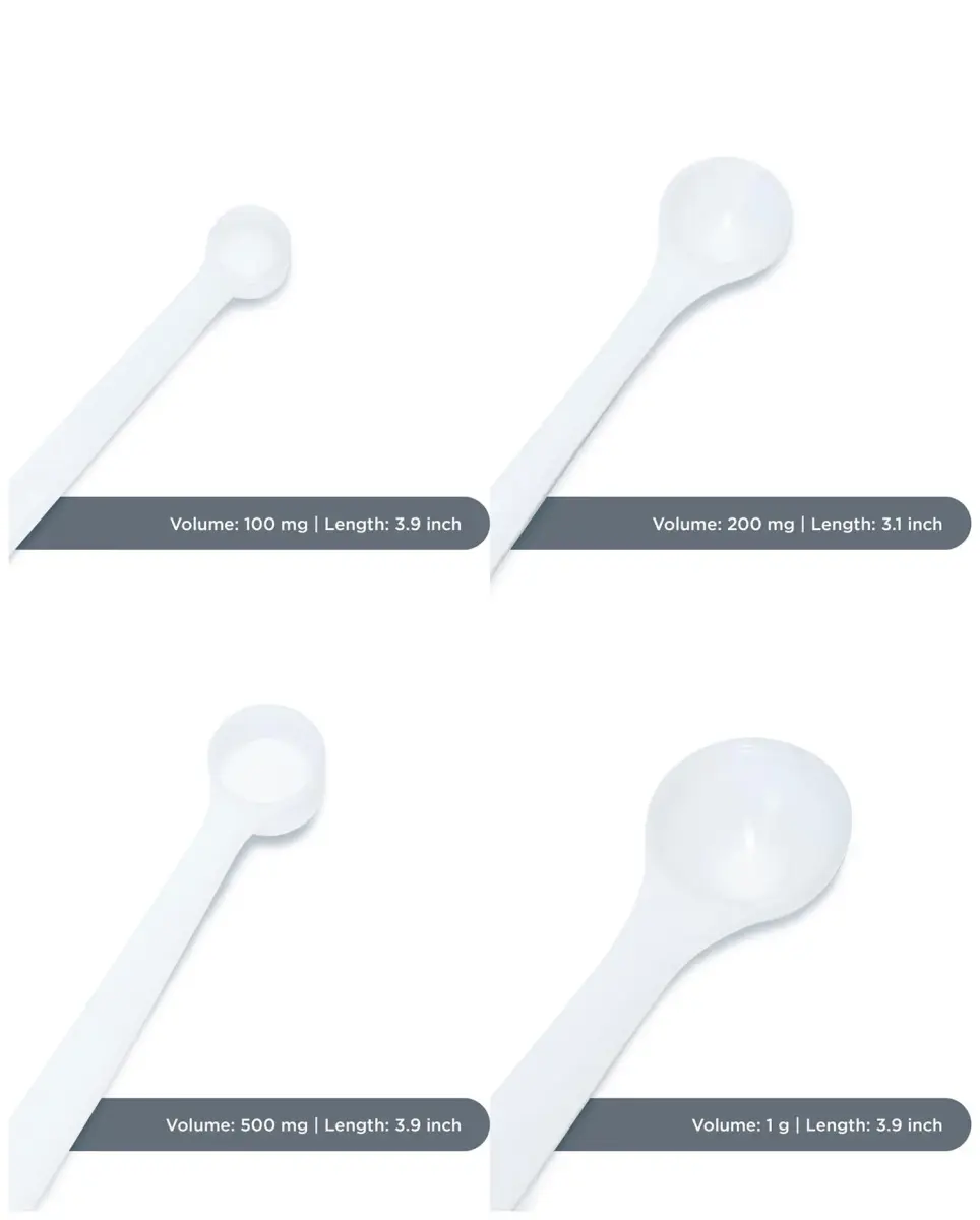 Extrakt Manufaktur Hamburg Milligram Measuring Spoons Set of 7 | 6 mg to 1g Dosing Spoons - view 7