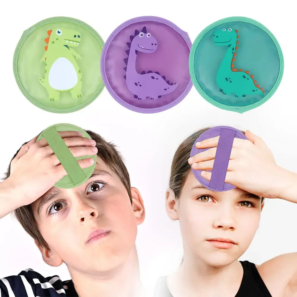 Hilph Kids Ice Packs for Boo Boos, Reusable 3 Pack Gel Ice Packs with Soft Backing 11.9cm x 11.9cm (4.7"x4.7") | Dual-Sided Cold & Hot Therapy - main product image