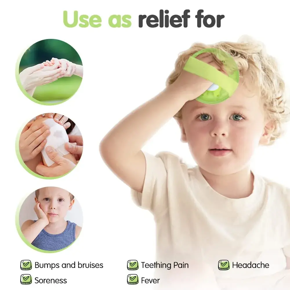 Hilph Kids Ice Packs for Boo Boos, Reusable 3 Pack Gel Ice Packs with Soft Backing 11.9cm x 11.9cm (4.7"x4.7") | Dual-Sided Cold & Hot Therapy - view 2