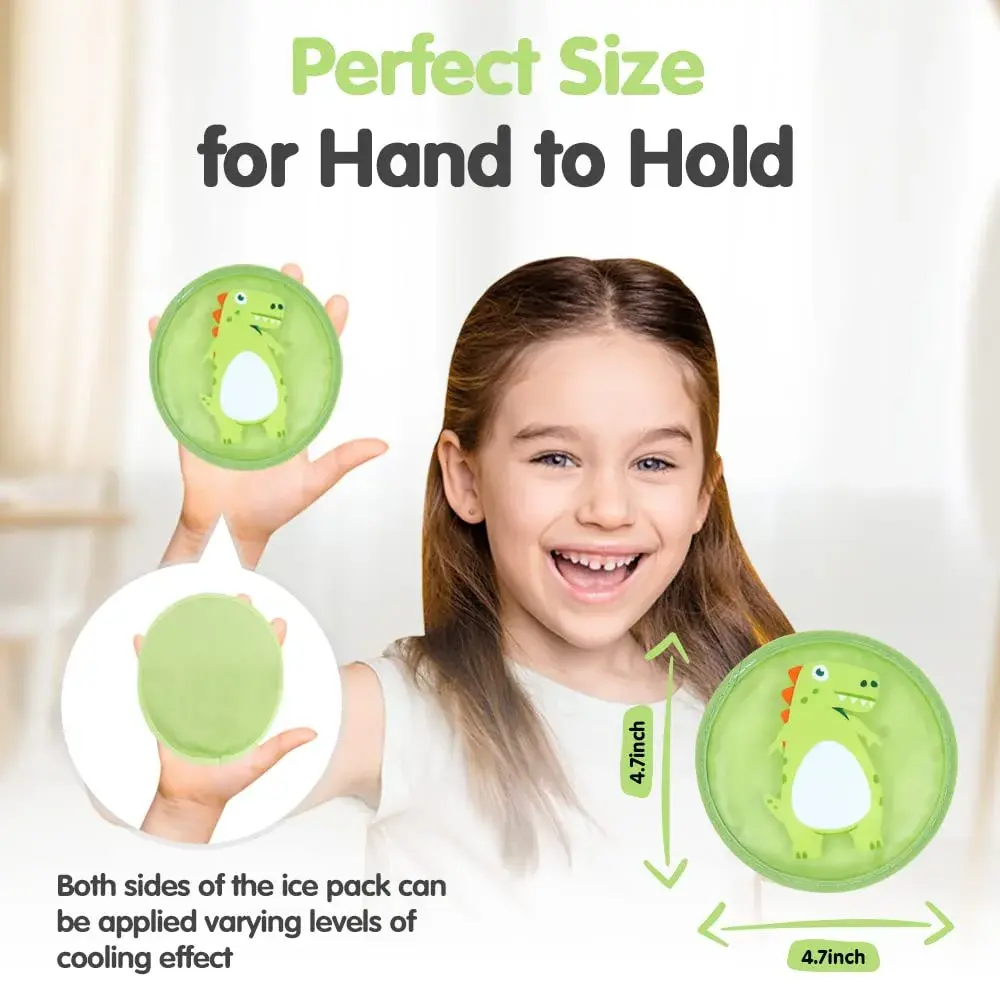 Hilph Kids Ice Packs for Boo Boos, Reusable 3 Pack Gel Ice Packs with Soft Backing 11.9cm x 11.9cm (4.7"x4.7") | Dual-Sided Cold & Hot Therapy - view 4