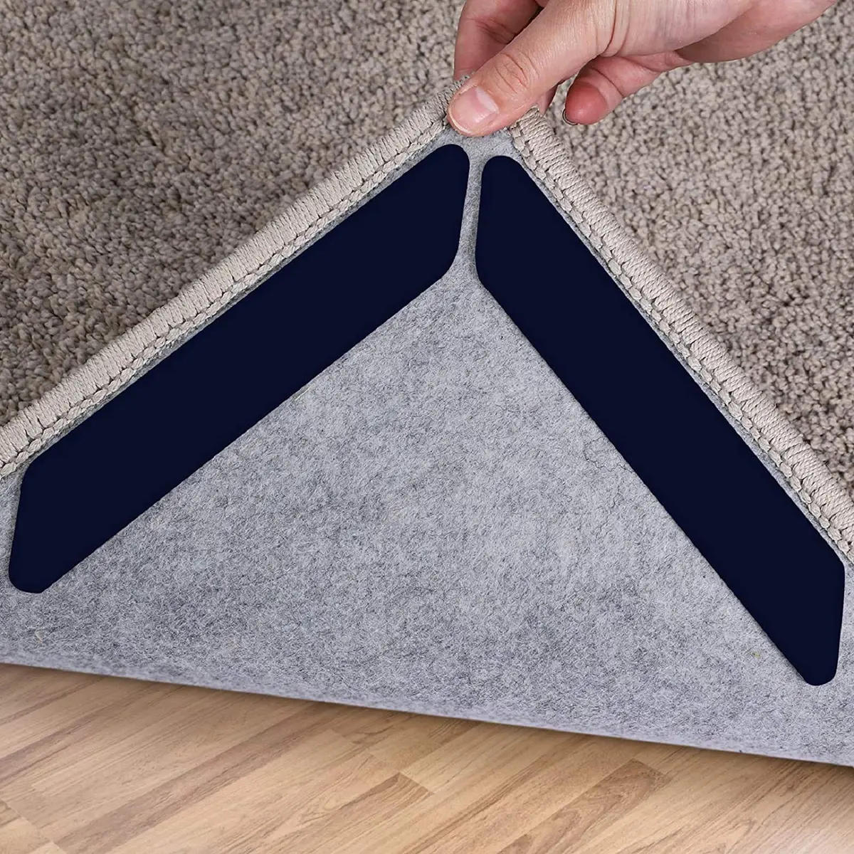 Sollifa Rug Tape 16 Pcs | Washable Non-Slip Rug Corner Holder for Hardwood & Tile Floors - main product image