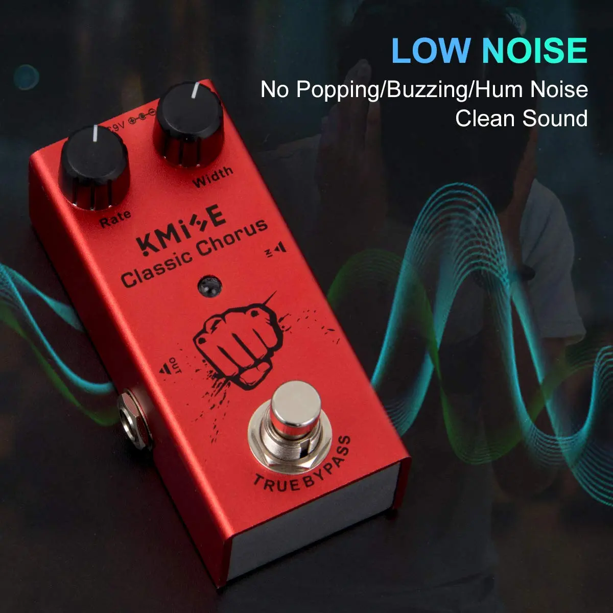 lotmusic Classic Chorus Electric Guitar Effects Pedal 92mm (3.62in) | True Bypass Analog Chorus - view 3