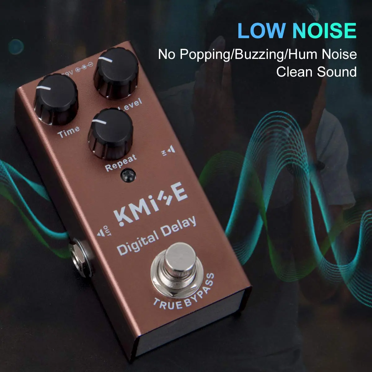 lotmusic Digital Delay Electric Guitar Effects Pedal 52mm (2.05in) x 92mm (3.62in) x 42mm (1.65in) | True Bypass Noise Reduction - view 3