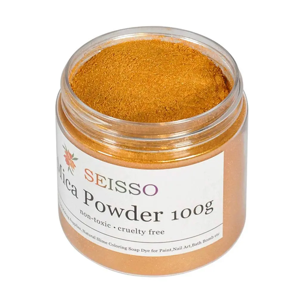 SEISSO Gold Mica Powder for Epoxy Resin 3.5 oz | Cosmetic Grade for Soap & Art - main product image
