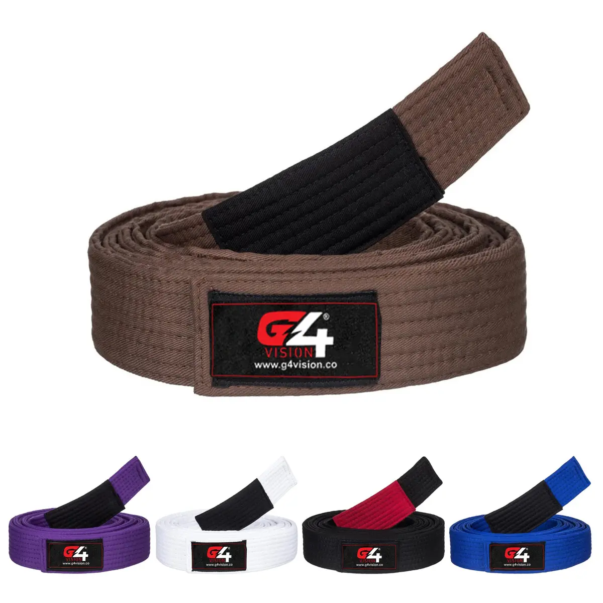 G4 VISION Jiu Jitsu BJJ Belt Brown A4 | Durable, Expert-Made for Training & Tournaments - main product image