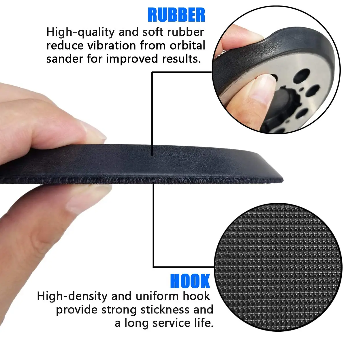 Tockrop 5 Inch 8 Hole Aluminum Alloy Replacement Sanding Pad for Dewalt DWE6423/6423K, DWE6421/6421K, DCW210B | Heavy-Duty Metal Backing - view 2
