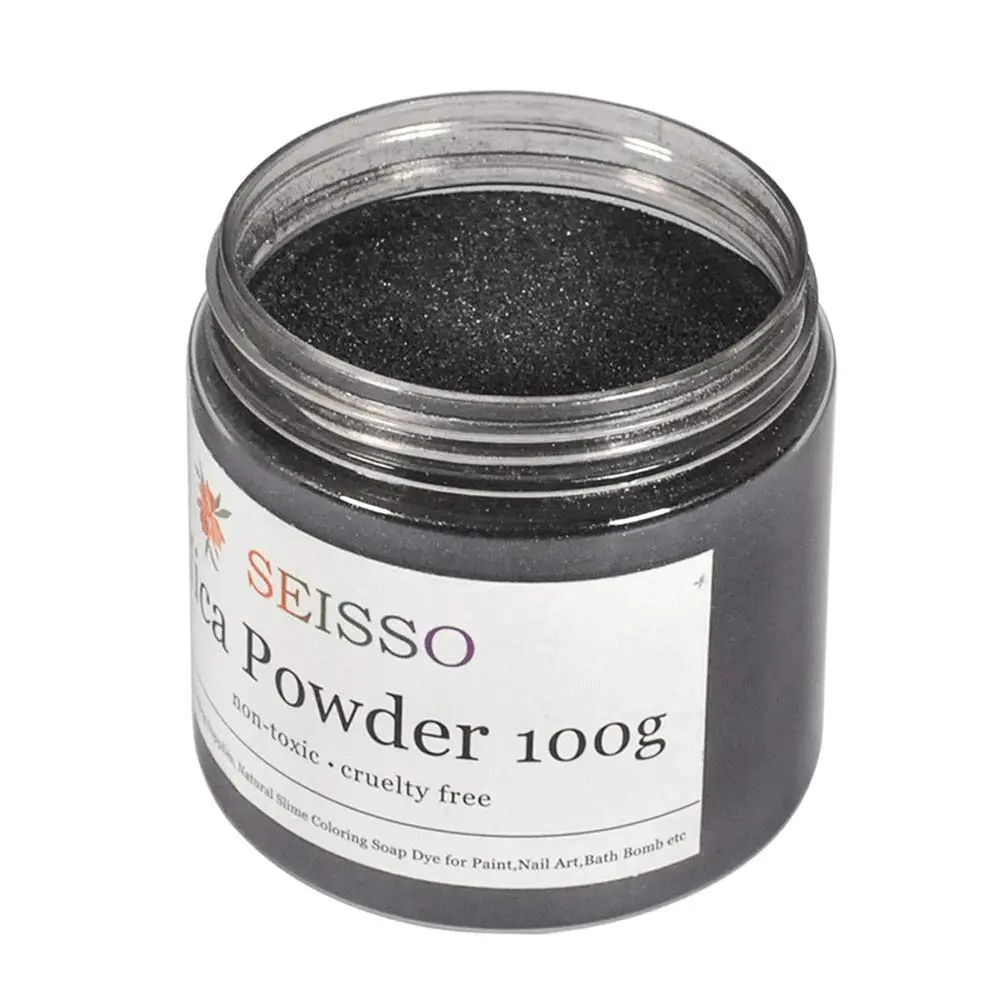 SEISSO Sliver Black Mica Powder 3.5 oz | Cosmetic Grade for Soap & Resin Projects - main product image