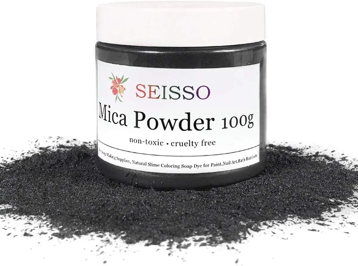 SEISSO Sliver Black Mica Powder 3.5 oz | Cosmetic Grade for Soap & Resin Projects - view 2