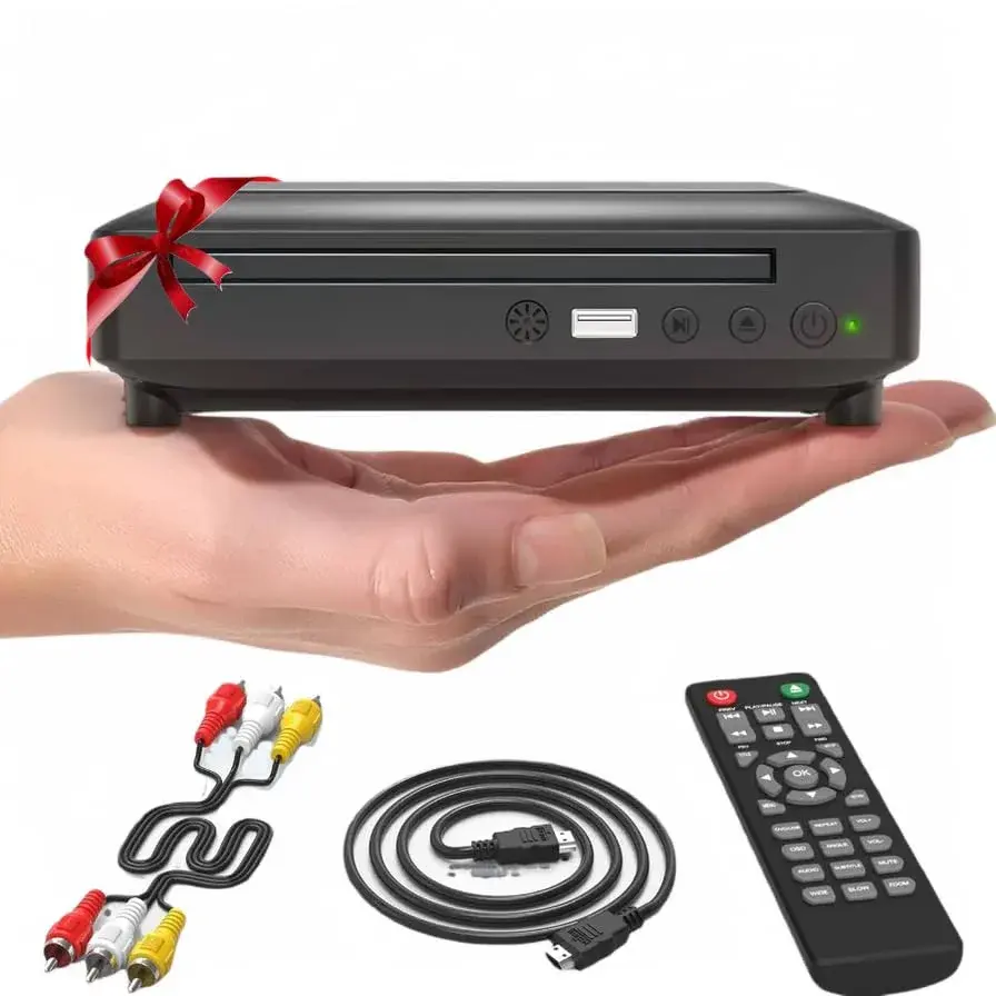 Ceihoit Mini HD DVD Player 19.6cm (7.7in) Black | Upscaling to 1080p for Home Theater - main product image