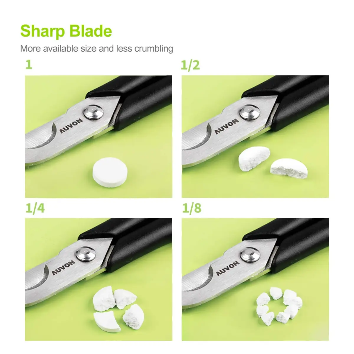 AUVON Scissors-Shaped Pill Cutter Black | FDA Approved, Doctor Recommended for Easy Tablet Splitting - view 2